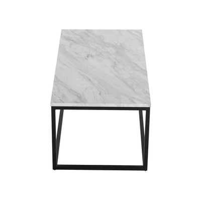 Industrial Style Marble Effect Rectangular Coffee Table Payday Deals