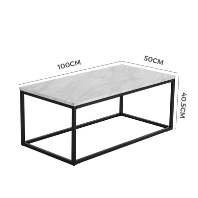 Industrial Style Marble Effect Rectangular Coffee Table Payday Deals