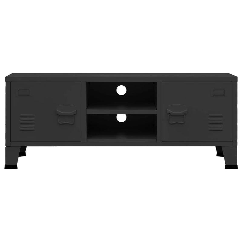 Industrial TV Cabinet Black 105x35x42 cm Metal Payday Deals