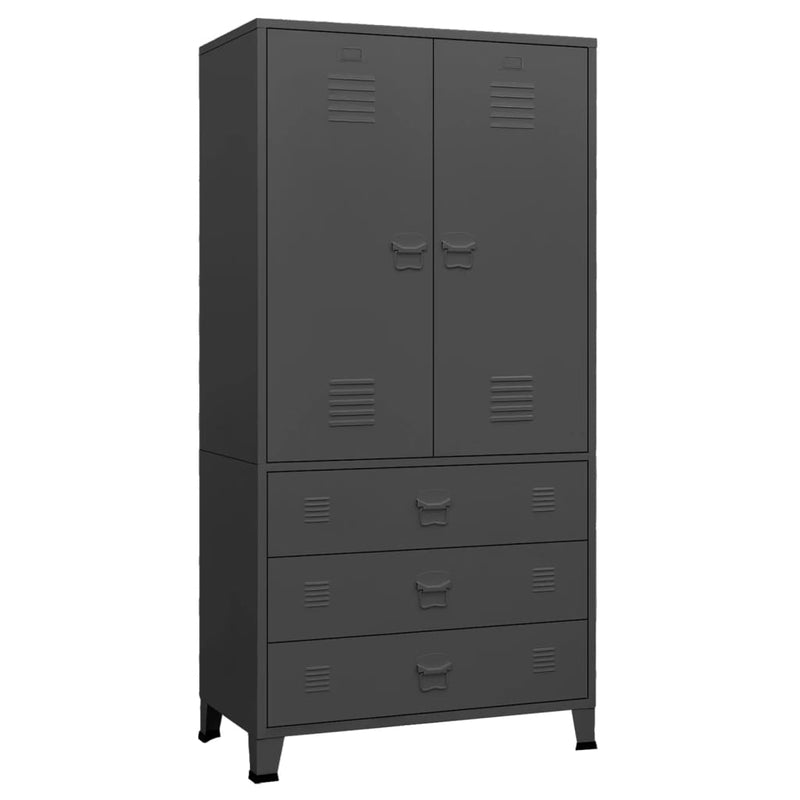 Industrial Wardrobe Anthracite 90x50x180 cm Metal Payday Deals