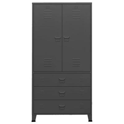 Industrial Wardrobe Anthracite 90x50x180 cm Metal Payday Deals