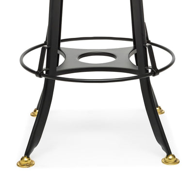 Industrial Wooden Height Adjustable Swivel Bar Stool Chair with Back - Gold Black Payday Deals