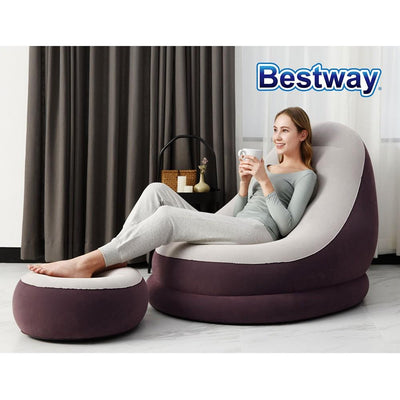 Bestway Inflatable Air Chair Seat Couch Lazy Sofa Lounge Blow Up Ottoman Payday Deals
