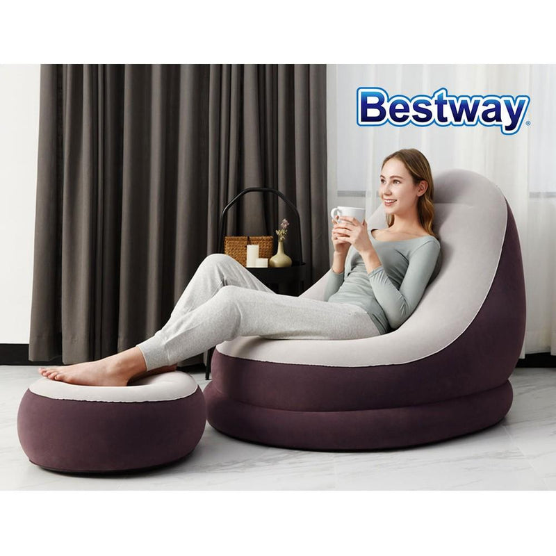 Bestway Inflatable Air Chair Seat Couch Lazy Sofa Lounge Blow Up Ottoman Payday Deals