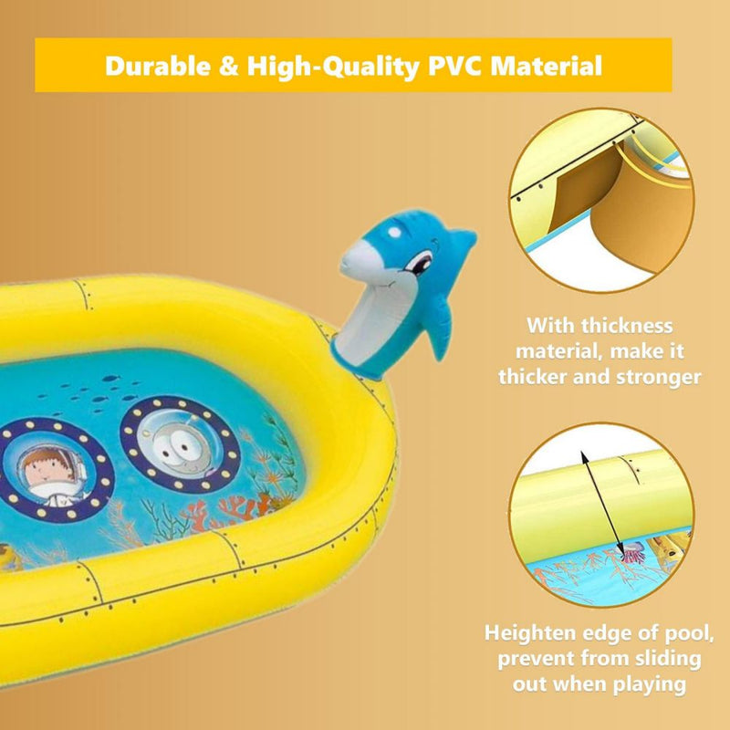 Inflatable Sprinkler Pool for Kids - Submarine Payday Deals