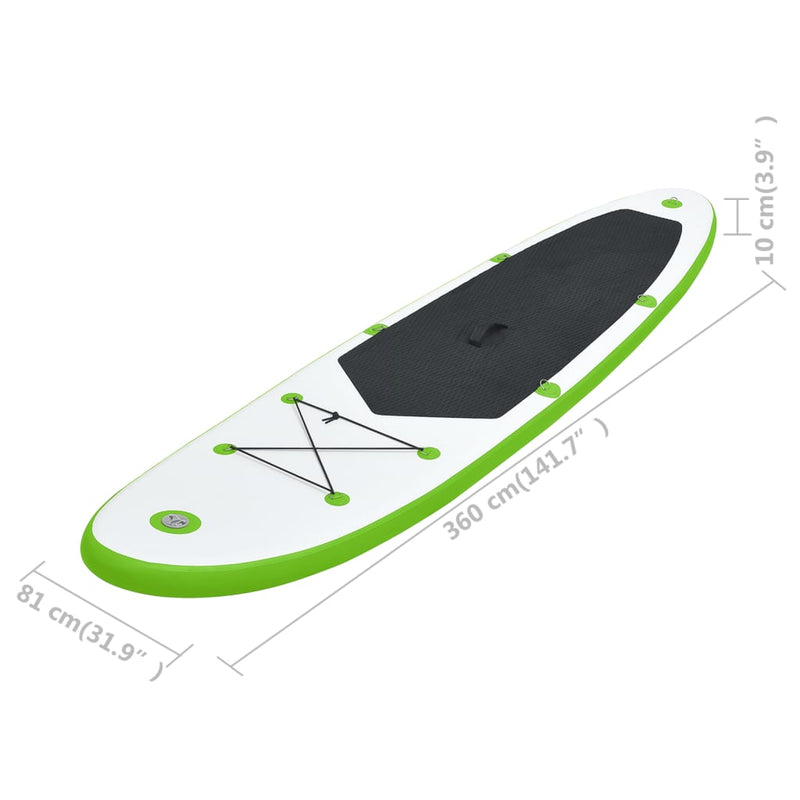 Inflatable Stand Up Paddle Board Set Green and White Payday Deals