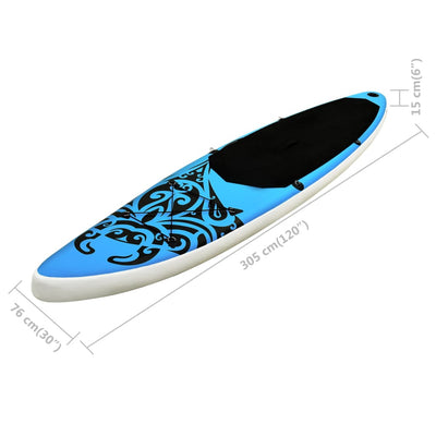 Inflatable Stand Up Paddleboard Set 305x76x15 cm Blue Payday Deals