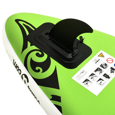 Inflatable Stand Up Paddleboard Set 366x76x15 cm Green Payday Deals