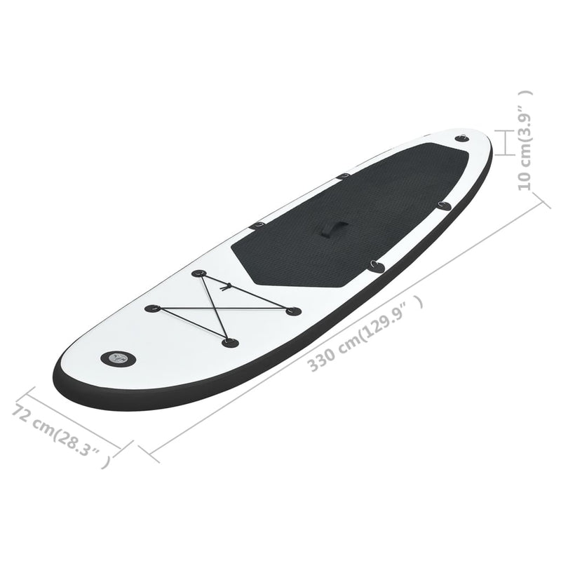 Inflatable Stand Up Paddleboard Set Black and White Payday Deals