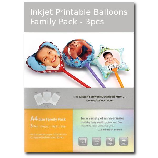 Inkjet Printable Balloons 3pcs (Family Pack) Payday Deals