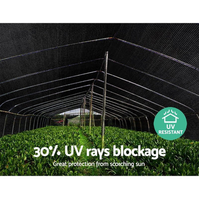 Instahut 3.66x30m 30% UV Shade Cloth Shadecloth Sail Garden Mesh Roll Outdoor Black Payday Deals