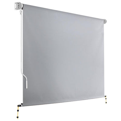 Instahut 3m x 2.5m Retractable Straight Drop Roll Down Awning - Grey Payday Deals