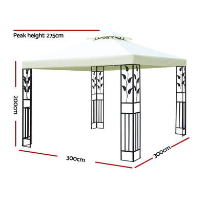 Instahut 3x3m Gazebo Party Wedding Event Marquee Tent Shade Iron Art Canopy