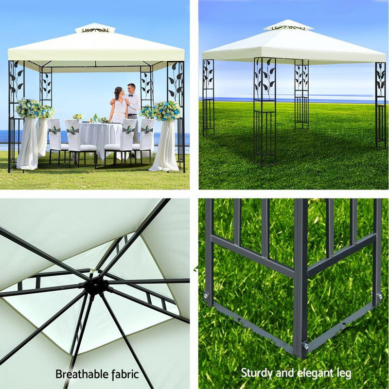 Instahut 3x3m Gazebo Party Wedding Event Marquee Tent Shade Iron Art Canopy