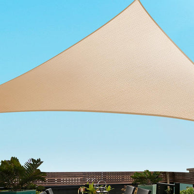 Instahut 5 x 5 x 5m Waterproof Triangle Shade Sail Cloth - Sand Beige Payday Deals