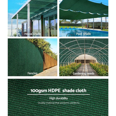 Instahut 50% Sun Shade Cloth Shadecloth Sail Roll Mesh 3.66x20m 100gsm Green Payday Deals