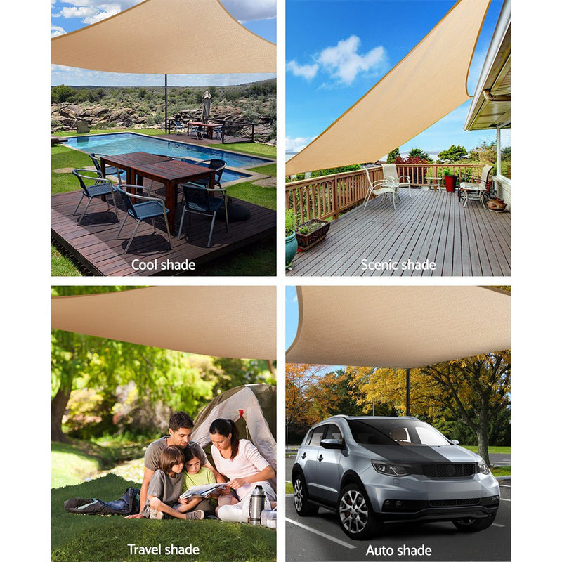 Instahut 5x5m 280gsm Shade Sail Sun Shadecloth Canopy Square Payday Deals