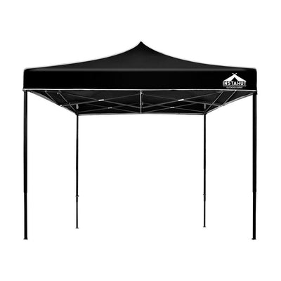 Instahut Gazebo Pop Up Marquee 3x3m Outdoor Tent Folding Wedding Gazebos Black Payday Deals