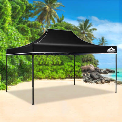 Instahut Gazebo Pop Up Marquee 3x4.5m Outdoor Tent Folding Wedding Gazebos Black Payday Deals