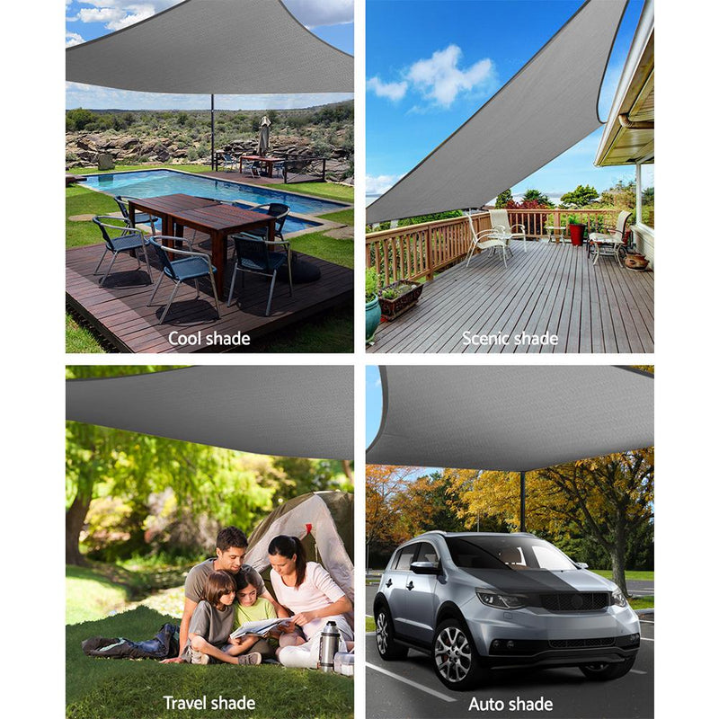 Instahut Sun Shade Sail Cloth Shadecloth Outdoor Canopy Rectangle 280gsm 5x6m Payday Deals