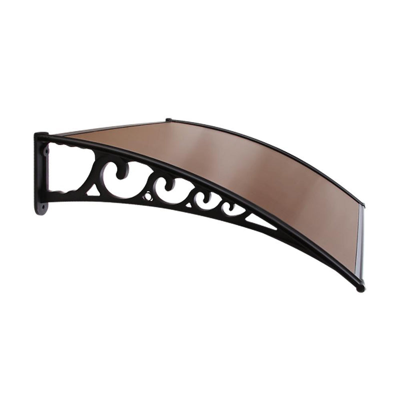 Instahut Window Door Awning Door Canopy Patio UV Sun Shield BROWN 1mx4m DIY Payday Deals