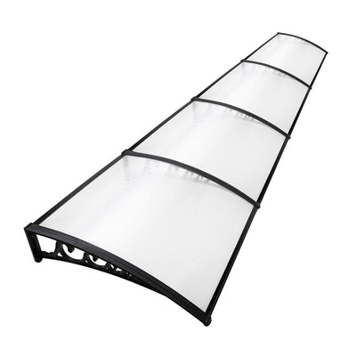 Instahut Window Door Awning Door Canopy Patio UV Sun Shield Transparent 1mx4m DIY Payday Deals