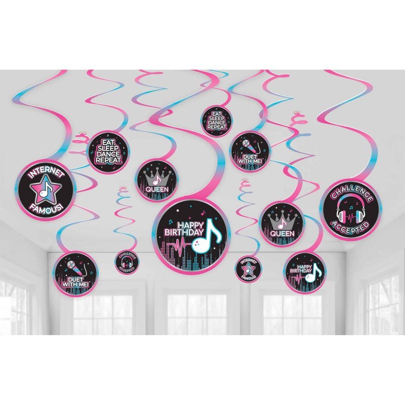 Internet Famous Birthday Spiral Swirls Hanging Decorations 12 Pack Payday Deals