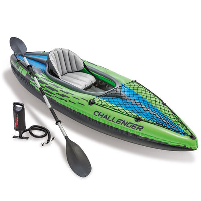 Intex Kayak Boat Inflatable K1 Sports Challenger 1 Seat Floating Oars River Lake Payday Deals