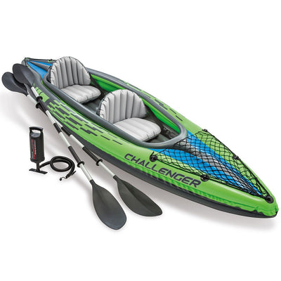 Intex Kayak Boat Inflatable K2 Sports Challenger 2 Seat Floating Oars River Lake Payday Deals