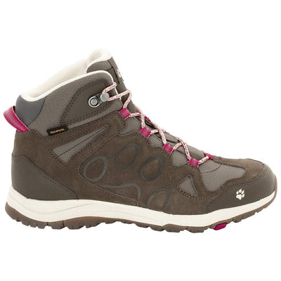 Jack Wolfskin Women's Waterproof Hiking Boots Shoes Rocksand Texapore Mid W - Dark Ruby Payday Deals