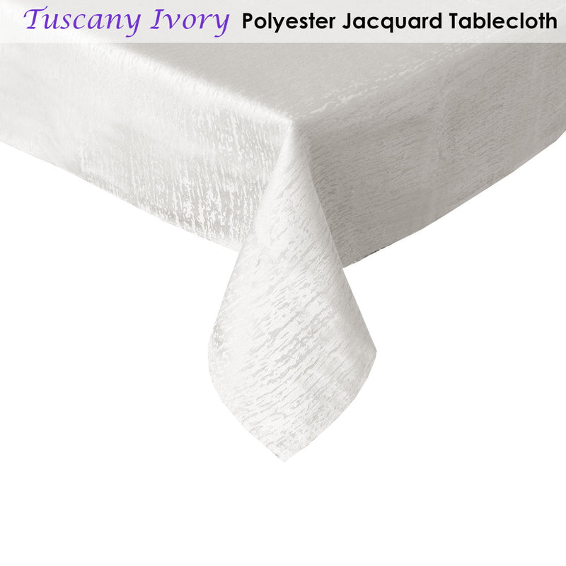 Jacquard Tablecloth Tuscany Ivory 135 x 180 cm Payday Deals