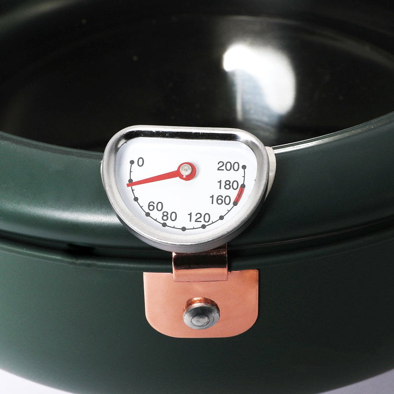 Japanese Deep Frying Pot with Thermometer Non-stick Tempura Fryer Pan 20cm Green Payday Deals