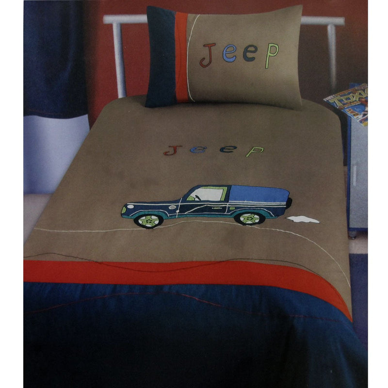 Jeep Wrangler Embroidered Quilt Cover Set Single Payday Deals