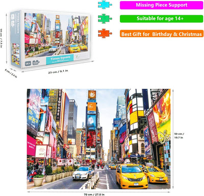 Jigsaw Puzzles for Adults 1000 Pieces Interesting Toys Brain Teaser Jigsaw Puzzles Unique Hard Puzzles Games(Times Square) Payday Deals