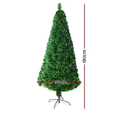 Jingle Jollys 1.8M 6FT LED Christmas Tree Optic Fiber Xmas Multi Colour Lights Payday Deals