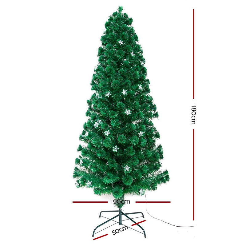 Jingle Jollys 1.8M 6FT LED Christmas Tree Xmas Optic Fiber Multi Colour Lights Payday Deals