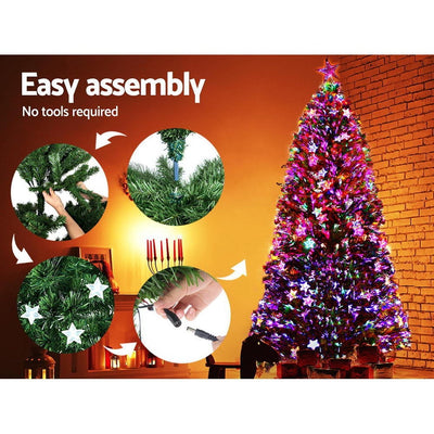 Jingle Jollys 1.8M 6FT LED Christmas Tree Xmas Optic Fiber Multi Colour Lights Payday Deals