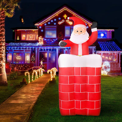 Jingle Jollys 1.8M Christmas Inflatable Archway with Santa Xmas Decor LED Payday Deals