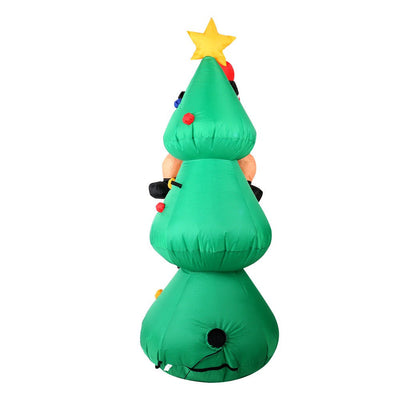 Jingle Jollys 1.8M Christmas Inflatable Santa on Tree Lights Xmas Decor Airblown Payday Deals