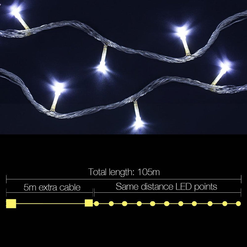 Jingle Jollys 100M Christmas String Lights 500LED Party Wedding Outdoor Garden Payday Deals