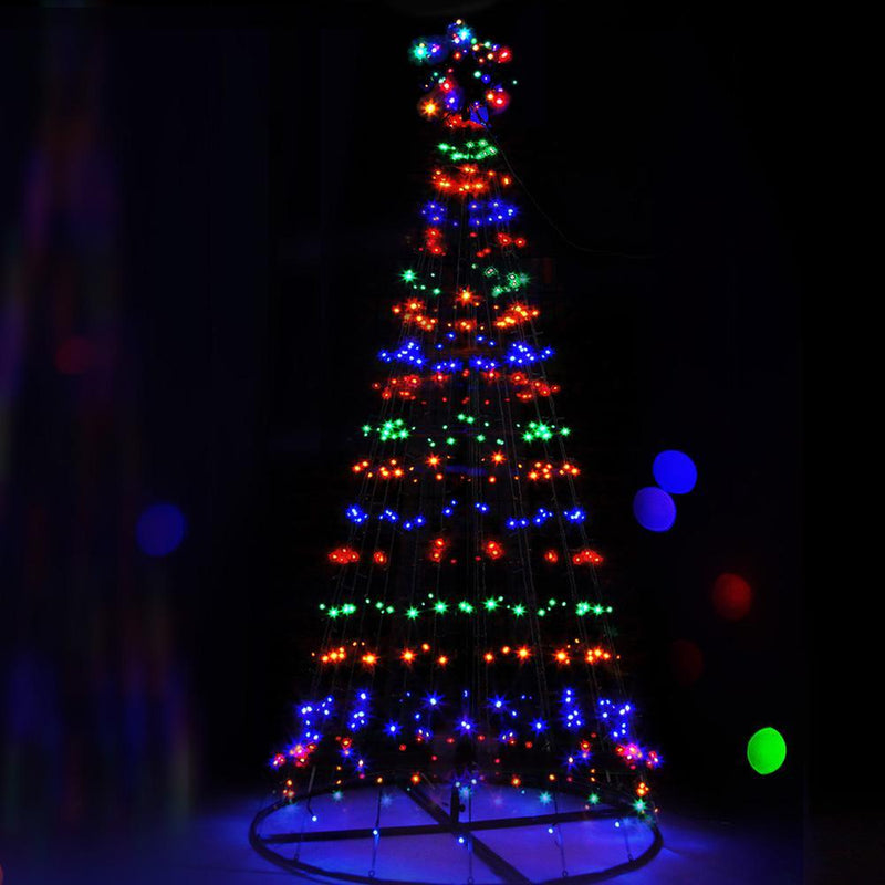 Jingle Jollys Christmas Tree 2.1M 264 LED Xmas Trees Solar Power Multi Colour Payday Deals