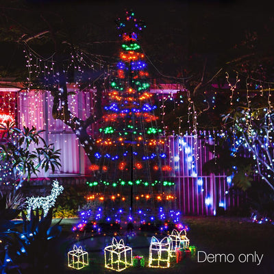 Jingle Jollys 2.1M LED Christmas Tree Lights Multi Colour