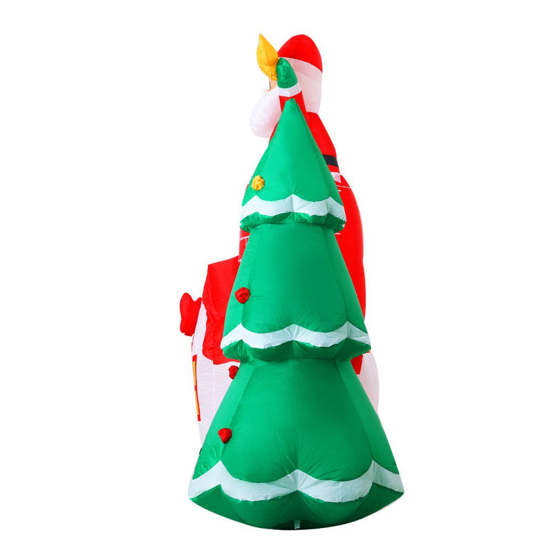 Jingle Jollys 2.2M Christmas Inflatable Santa Tree Lights Outdoor Decorations Payday Deals