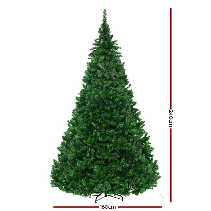 Jingle Jollys 2.4M 8FT Christmas Tree Xmas 3190 LED Lights Warm White 1436 Tips Payday Deals