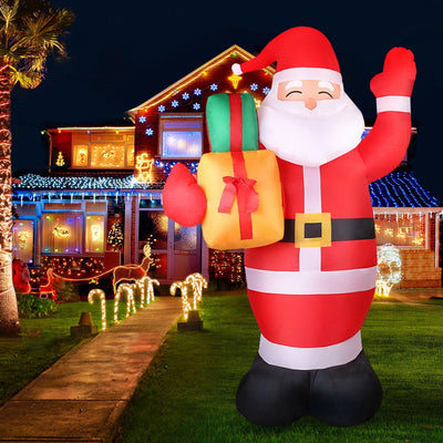 Jingle Jollys 2.4M Christmas Inflatables Santa Xmas Light Decor LED Airpower Payday Deals