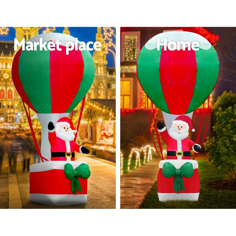 Jingle Jollys 3.6M Christmas Inflatable Santa on Air Balloon Xmas Decor LED Payday Deals