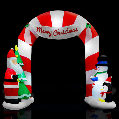 Jingle Jollys 3M Christmas Inflatable Archway with Santa Xmas Decor LED Payday Deals