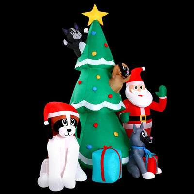 Jingle Jollys 3M Inflatable Christmas Tree Santa Lights Outdoor Decorations Payday Deals