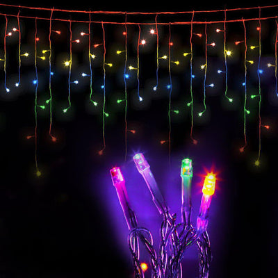 Jingle Jollys 500 LED Solar Powered Christmas Icicle Lights 20M Outdoor Fairy String Party Multicolour Payday Deals
