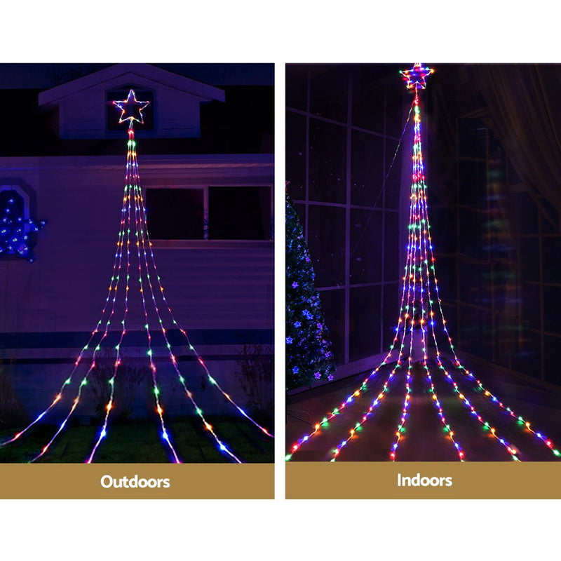 Jingle Jollys 5M Christmas Curtain Lights LED Motif Fairy String Light Outdoor Payday Deals